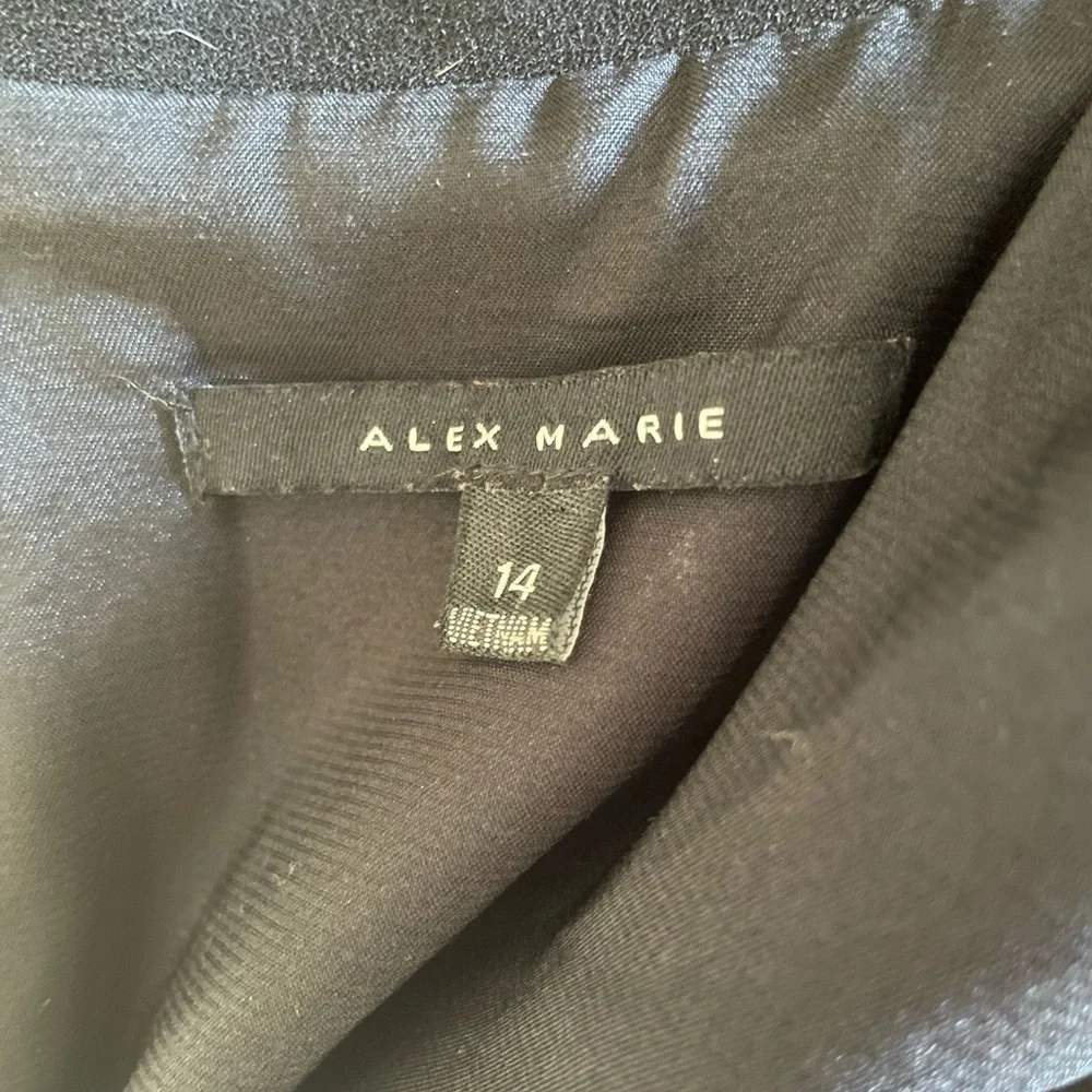 Alex Marie Black High Neck Shift Dress Size 14